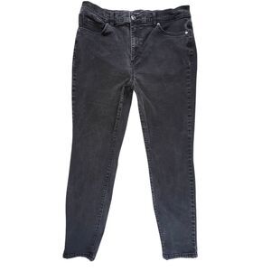 Terra & Sky Jeans 16 Black Denim Straight Leg High Rise Dark Academia Pants